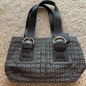 Coach signature monogram black/gray satchel